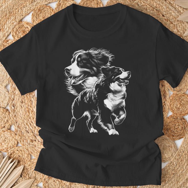 Playful Bernese Mountain Dog In Cool Drawing Style T-Shirt Geschenke für alte Männer