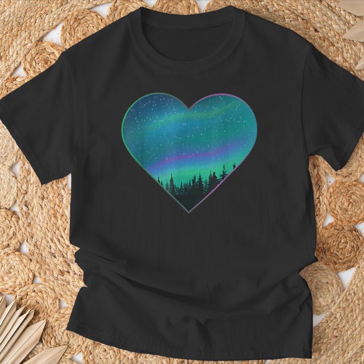 Polar Lights Heart Northern Lights Aurora Borealis T-Shirt Geschenke für alte Männer