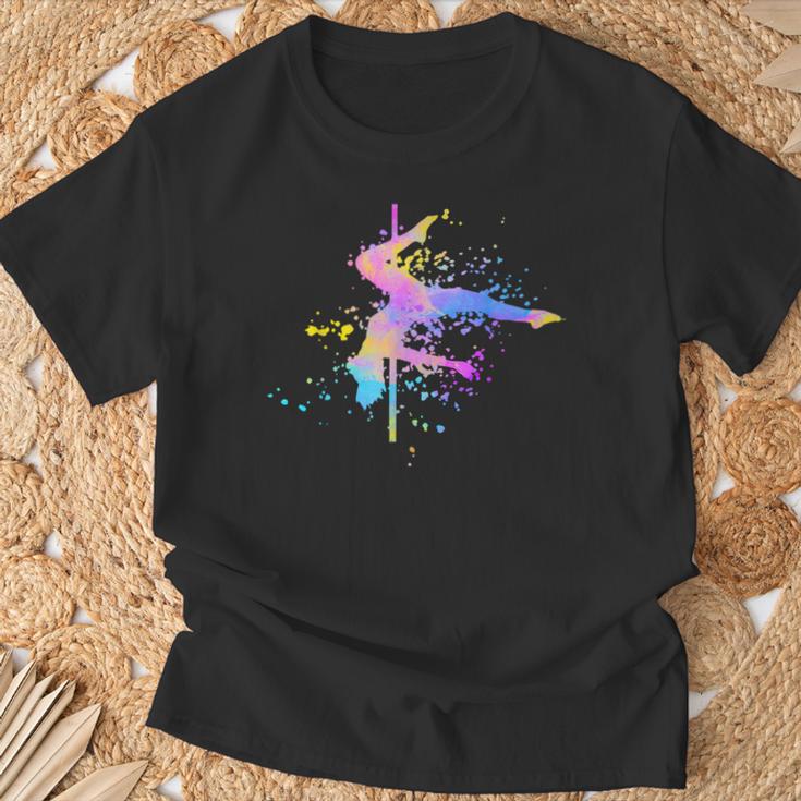 Poledance Bar Pole Dance Fitness Paint Splash Women's T-Shirt Geschenke für alte Männer