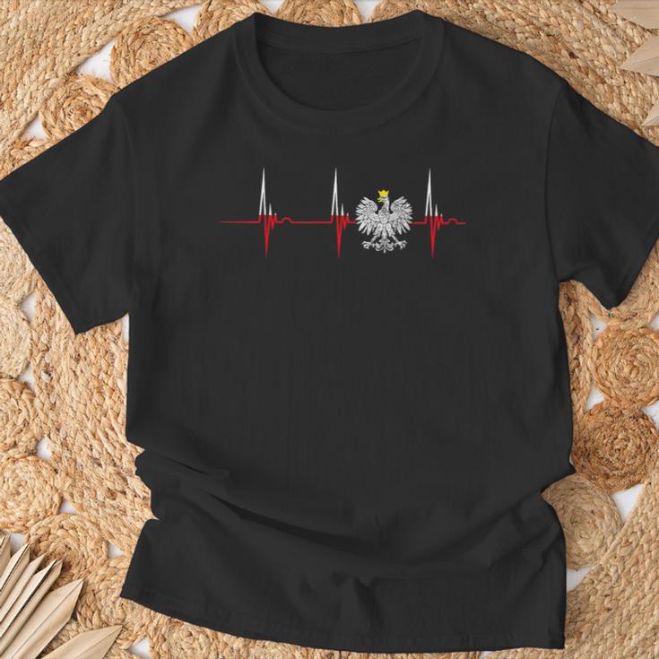 Polska Eagle Pole Heartbeat Ecg Pulse Polish Pride T-Shirt Geschenke für alte Männer