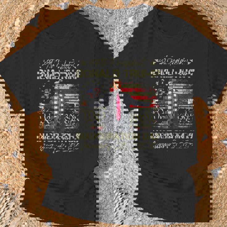 President Donald Trump Inauguration Day 2025 American Flag T-Shirt Gifts for Old Men