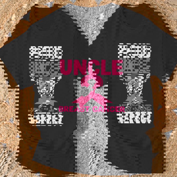 Proud Uncle Warrior Breast Cancer Awareness T-Shirt Gifts for Old Men
