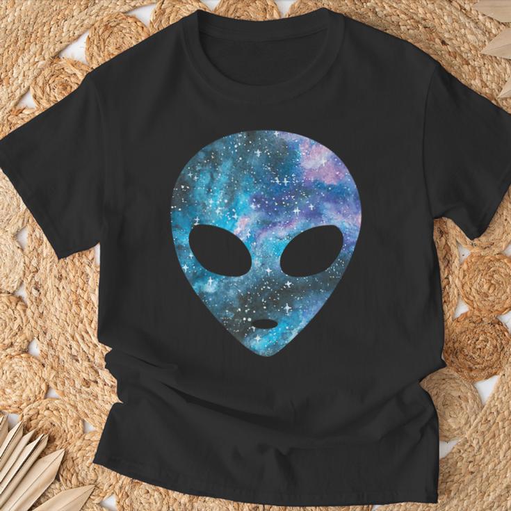 Psychedelic Alien Head Cosmic Galaxy Trippy Outer Space T-Shirt Geschenke für alte Männer