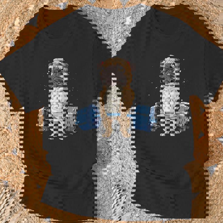 Pug Levantamiento De Pesas Divertido Deadlift Hombres Fitness Gym Entrenamiento Camiseta unisex Regalos para ancianos