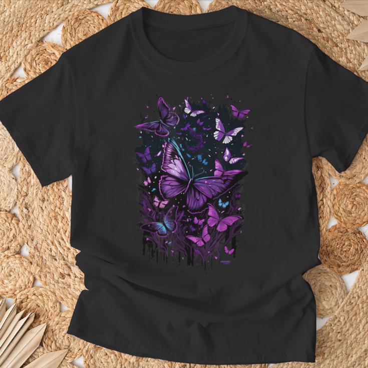 Purple Butterfly Blue Butterflies Garden & Nature T-Shirt Geschenke für alte Männer