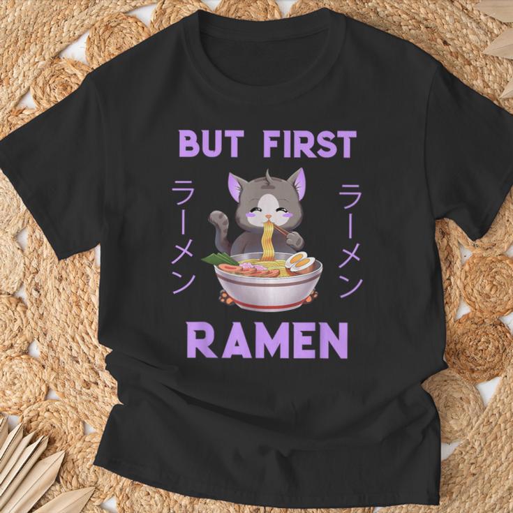 Ramen Cat Japanese Kawaii Anime Purple Style T-Shirt Geschenke für alte Männer