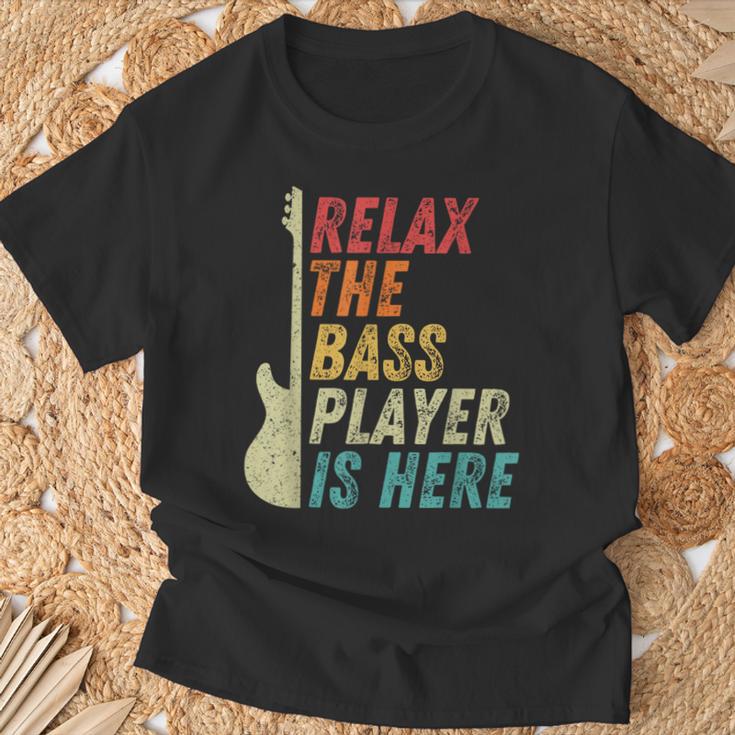 Relax The Bass Player Is Here Bass Guitar Bassist T-Shirt Geschenke für alte Männer