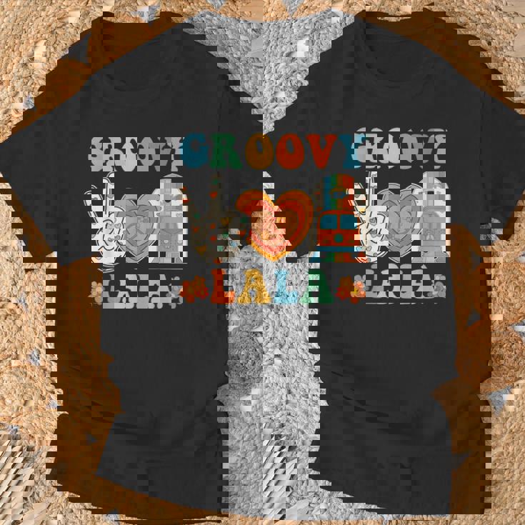 Retro Groovy Lala Grandma Hippie Family Matching T-Shirt Gifts for Old Men
