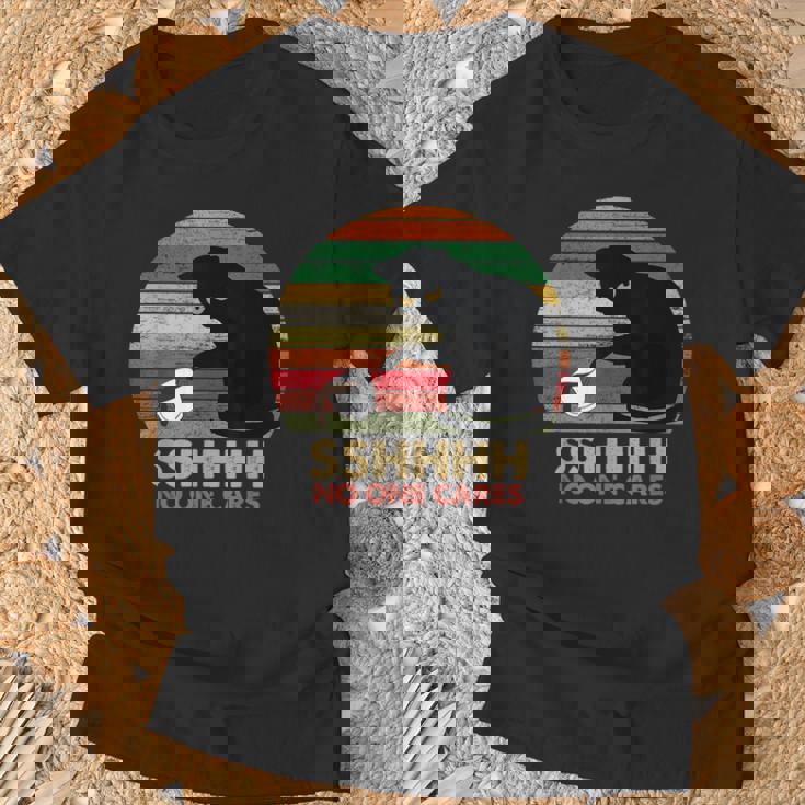 Retrointage Sshhhh No One Cares Cat Lover Camiseta unisex Regalos para ancianos