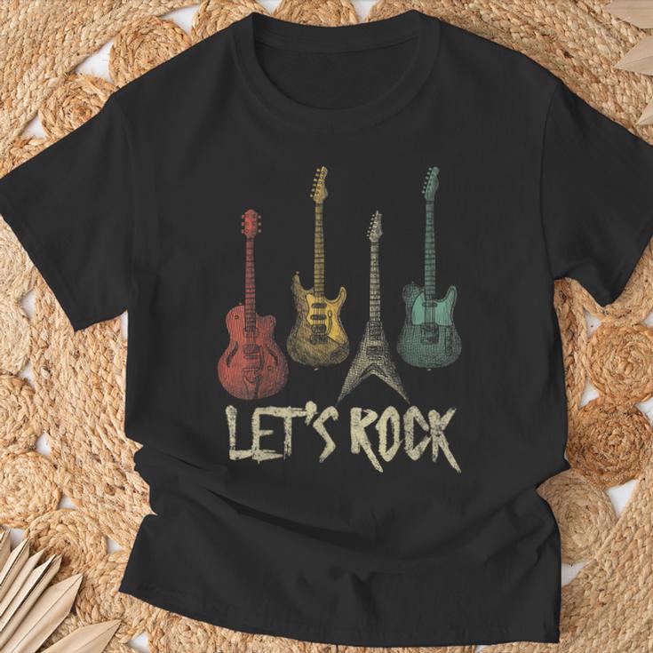 Lets Rock N Roll Guitar Retro Women's T-Shirt Geschenke für alte Männer