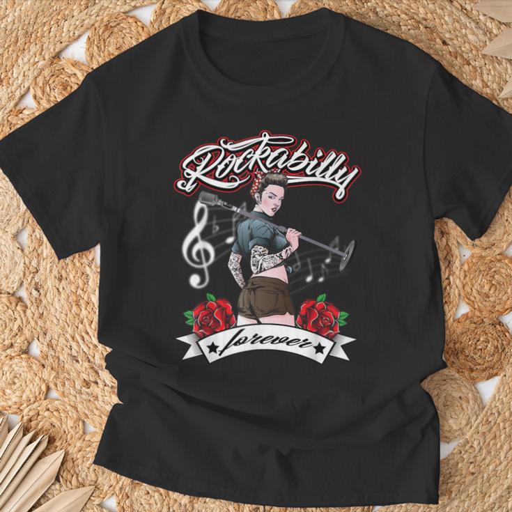 Rockabilly Girlintage Retro Rock N Roll Tattoo Pin Up T-Shirt Geschenke für alte Männer