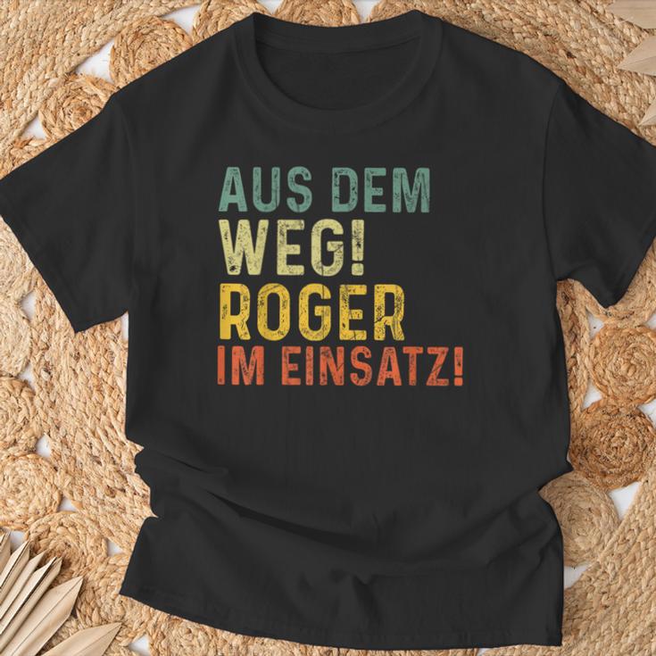 Roger Lustiger Spruch Nameorname T-Shirt Geschenke für alte Männer