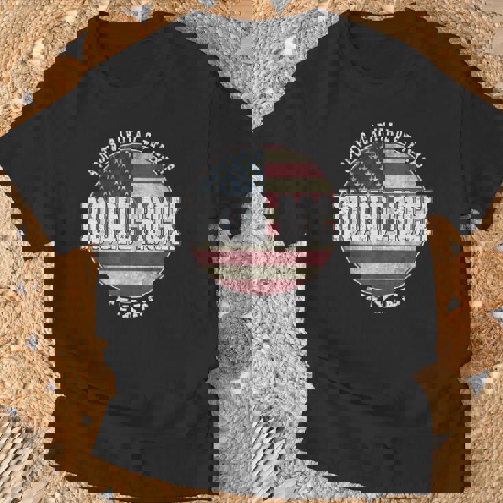 Round Rock Texas Drapeau Américainintage T-Shirt Cadeaux pour les vieillards