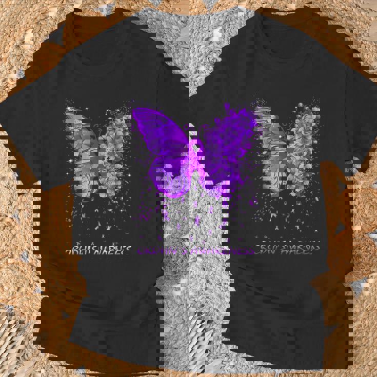 Ruban De Sensibilisation Pour Motif Papillon T-Shirt Cadeaux pour les vieillards