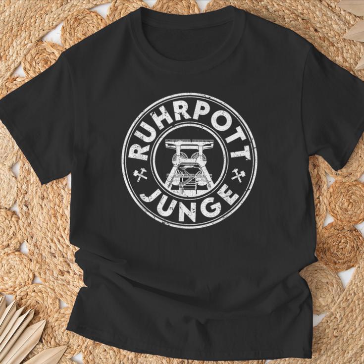 Ruhrpott Junge Heimat Liebe Bergbau Zeche Glück Auf T-Shirt Geschenke für alte Männer