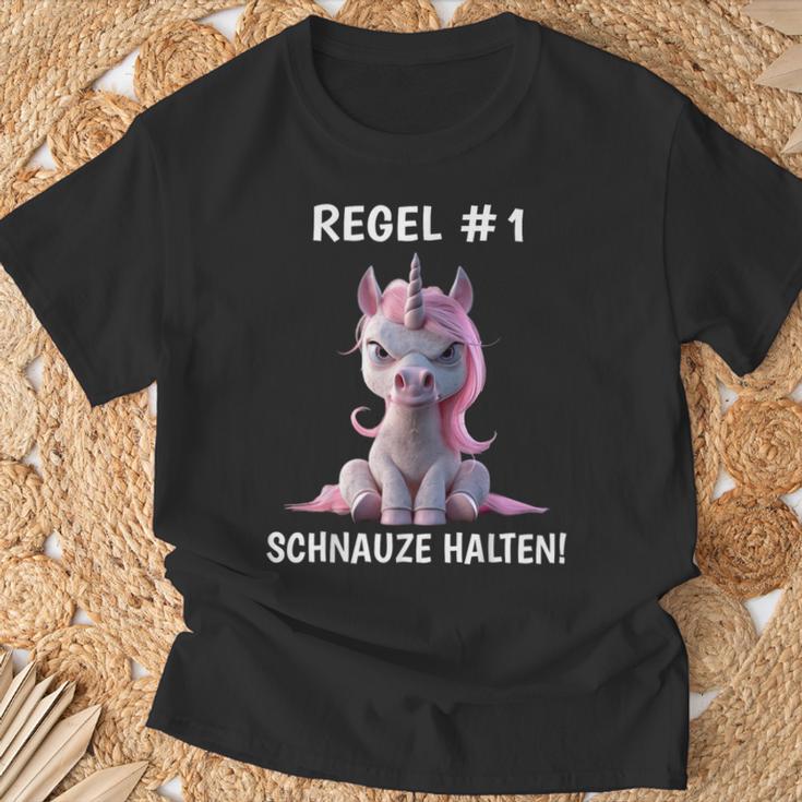 Rule 1 Snout Unicorn Sarcasm T-Shirt Geschenke für alte Männer