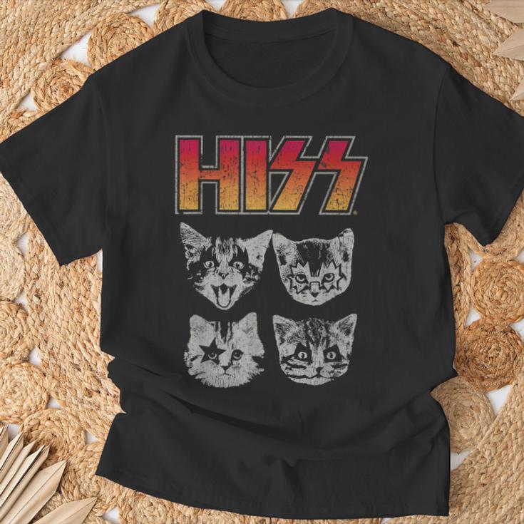 Hiss Cat Cats Kitten Rock Music Cat Lovers Hiss T-Shirt Geschenke für alte Männer