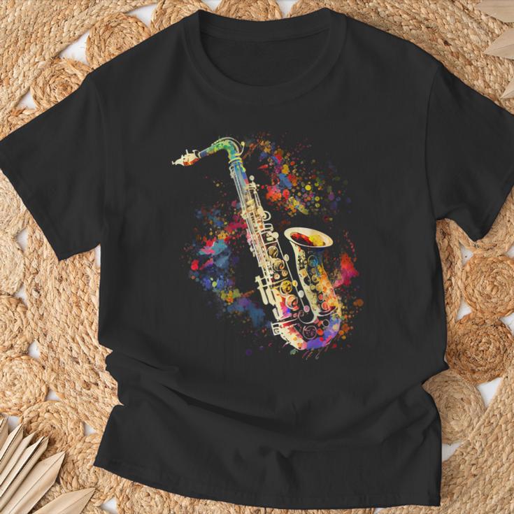 Saxophone Colourful Musician Saxophone For Saxophonists T-Shirt Geschenke für alte Männer