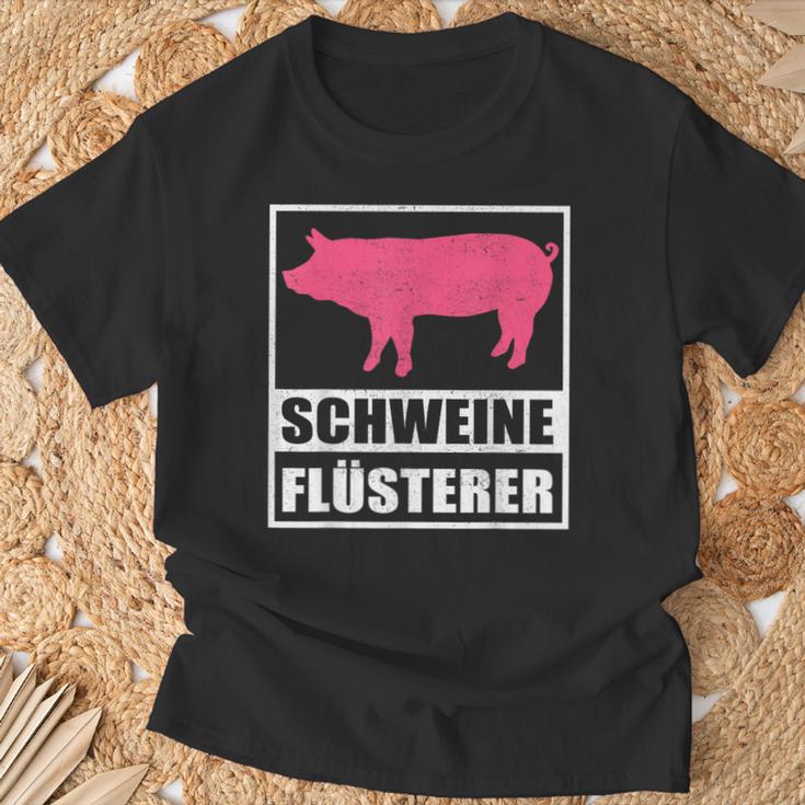 Schweine Flusterer Schweinebauer T-Shirt Geschenke für alte Männer