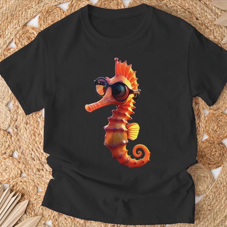 Seahorse With Sunglasses Aquarist Ocean Cute Seahorse T-Shirt Geschenke für alte Männer