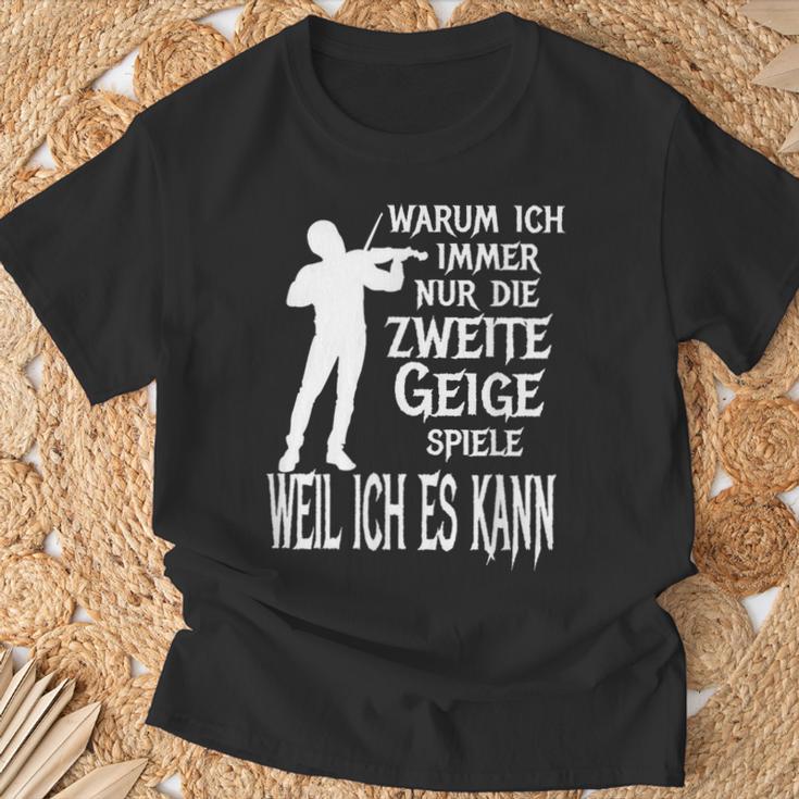 Secondiolin Classic Orchestra Musician T-Shirt Geschenke für alte Männer