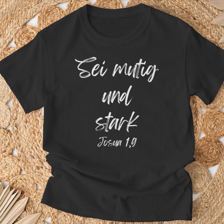 Sei Mutig Und Stark Josua 19 T-Shirt Geschenke für alte Männer