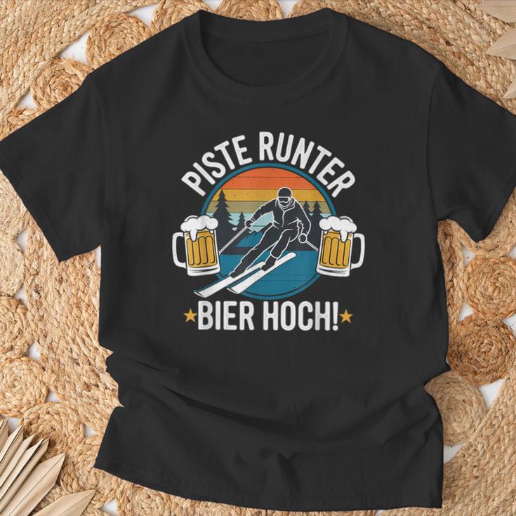 Slope Down Beer High Skier Skiing Winter Holiday T-Shirt Geschenke für alte Männer