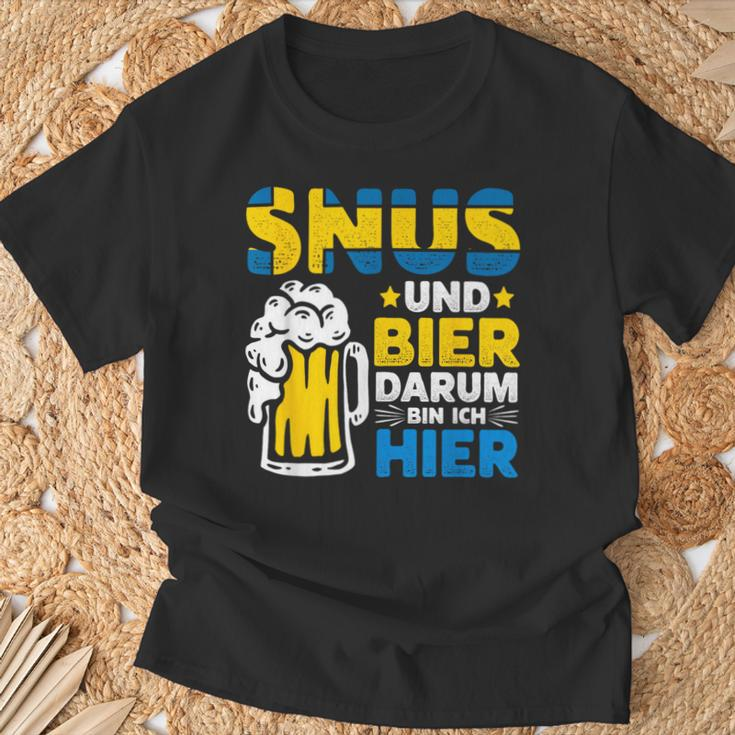 Snus Darum Bin Ich Hier Swedish Chewing Tobacco T-Shirt Geschenke für alte Männer