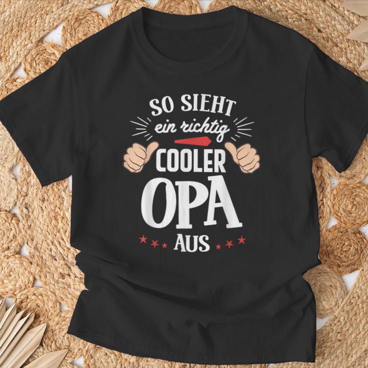 So Sieht Ein Richtig Cooler Opa Aus Bester Opa Grandpa T-Shirt Geschenke für alte Männer