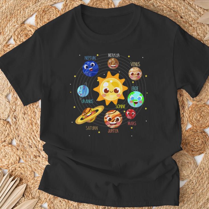 Sonnensystem Planet Weltraum Planeten Kinder Astronaut T-Shirt Geschenke für alte Männer