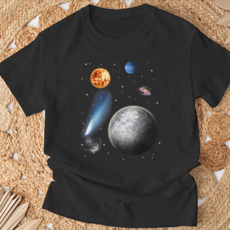 Space Motif Universe Stars Solar System Planets Sun T-Shirt Geschenke für alte Männer