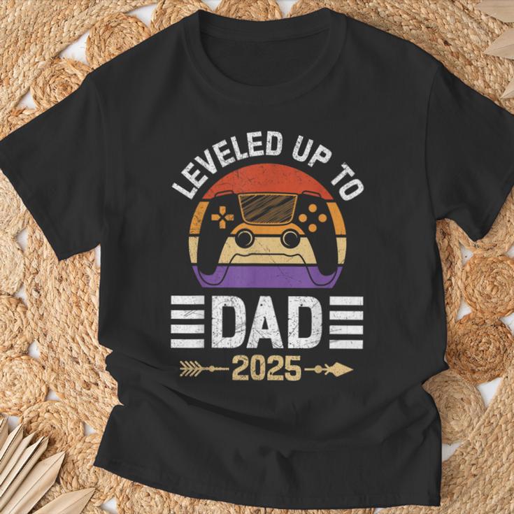 Spielerpapa Leveled Up To Daddy 2025 Dadintage T-Shirt Geschenke für alte Männer