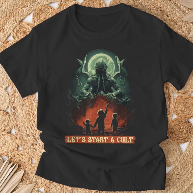 Lets Start A Cultintage Cosmic Horror Cthulhu Cult T-Shirt Geschenke für alte Männer