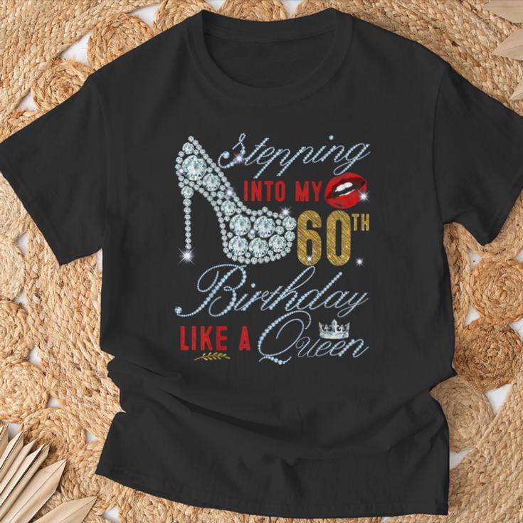 Stepping Into My 60Th Birthday Like A Queen 60 Years Old T-Shirt Geschenke für alte Männer