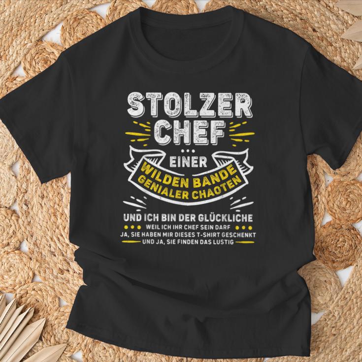 Stolzer Chef Einer Genialen Chaos Gang Saying T-Shirt Geschenke für alte Männer