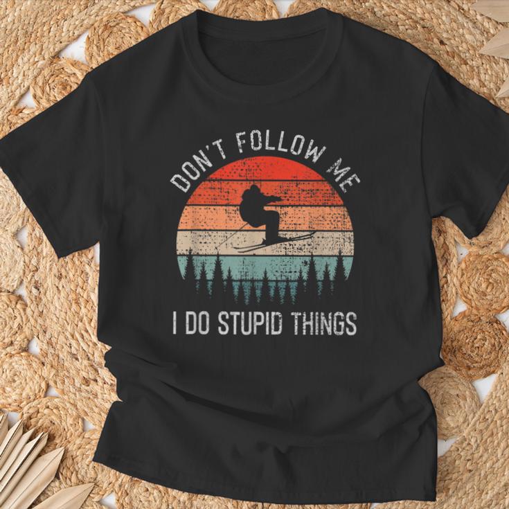 I Do Stupid Things Freestyle Skiing Skiers Ski T-Shirt Geschenke für alte Männer