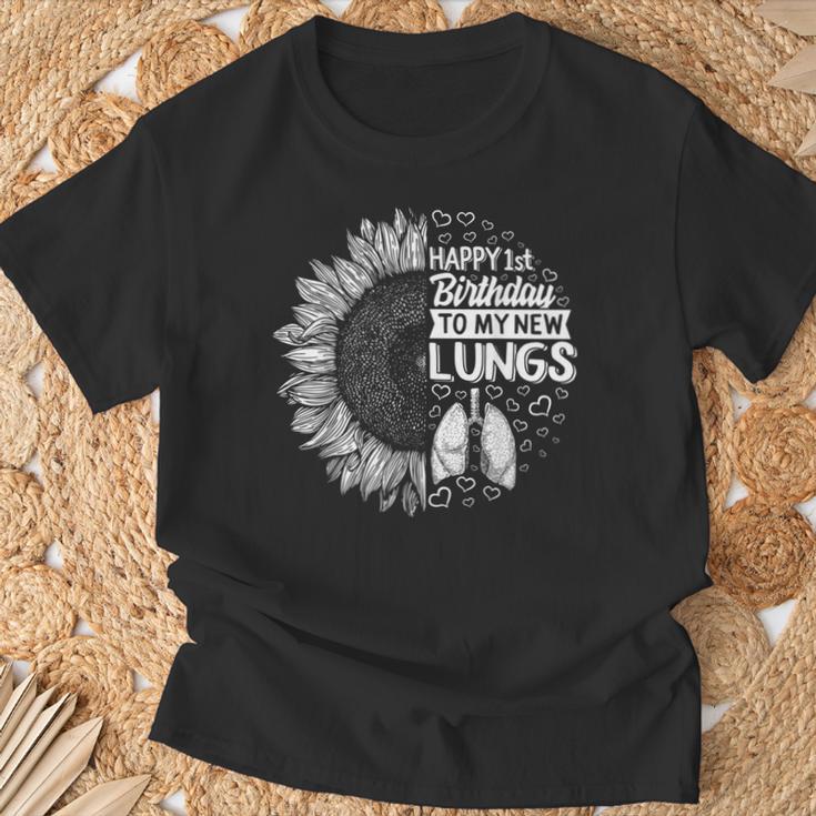 Survivor Of Lung Transplantation Happy 1St Birthday My New Lunge T-Shirt Geschenke für alte Männer