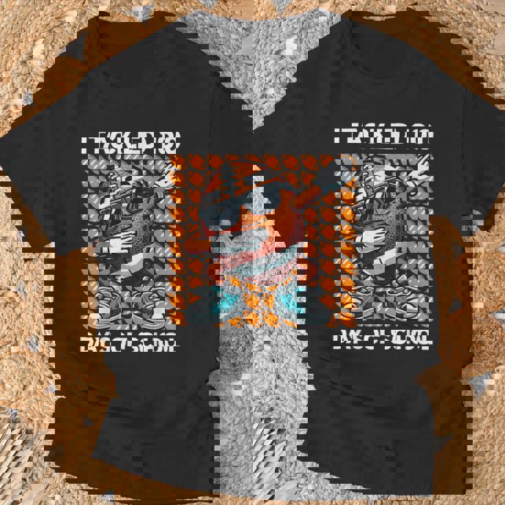 I Tackled 100 Days Of School Football 100 Days Of School T-Shirt Gifts for Old Men