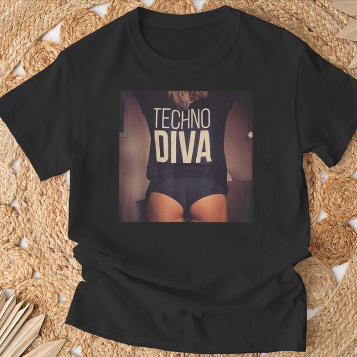 Techno Diva Cool Techno Dance Disco Edm T-Shirt Geschenke für alte Männer