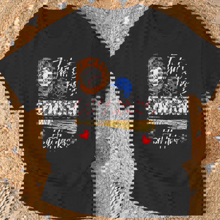 That's My Grandson Out There Baseball Grandma T-Shirt Gifts for Old Men