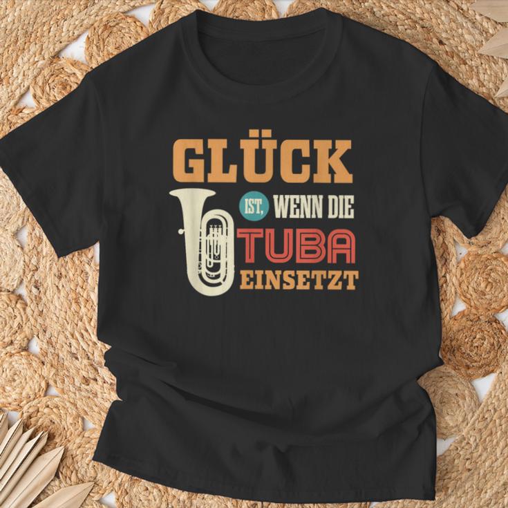 Tuba Glück Ist Wenn Die Tuba Einsatzt T-Shirt Geschenke für alte Männer