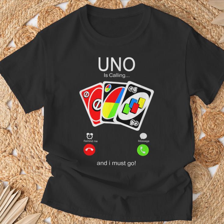 Uno Ruft An Und Ich Muss Für Männer Frauen Kinder Werden T-Shirt Geschenke für alte Männer