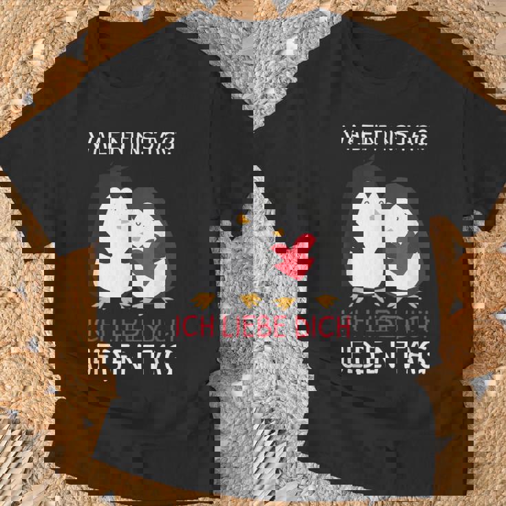 Valentinstag Ich Liebe Dich Jeden Tag Pinguin Partner T-Shirt Geschenke für alte Männer