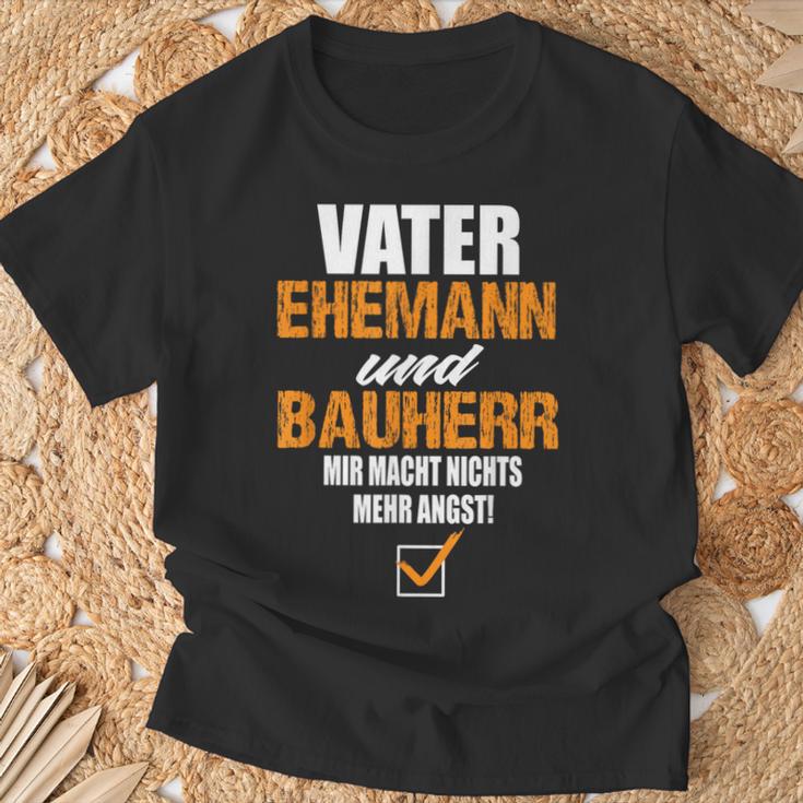 Vater Ehemann Und Bauherr Bauherr Hausbau Bauherr T-Shirt Geschenke für alte Männer