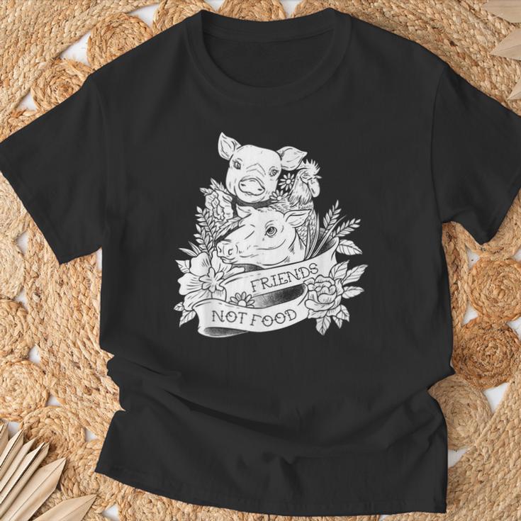 Vegan Friends Not Food Pig eganismegetable Food T-Shirt Geschenke für alte Männer