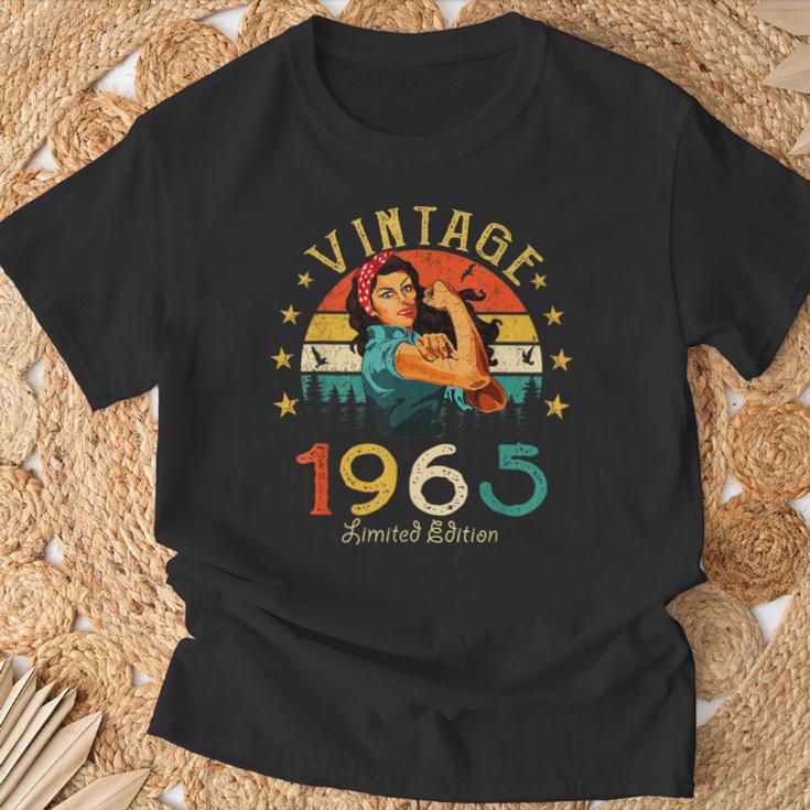 Vintage 1965 60 Geburtstag Frau Retro 60 Jahre Geschenk T-Shirt Geschenke für alte Männer