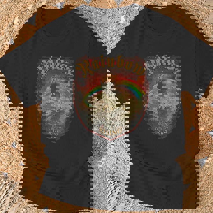 Vintage Rainbow Rising 70S Music Demon Hard Rock T-Shirt Gifts for Old Men