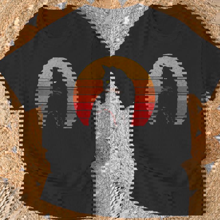Vintage Style Cat Lovers Cat Retro Cat Sun T-Shirt Geschenke für alte Männer