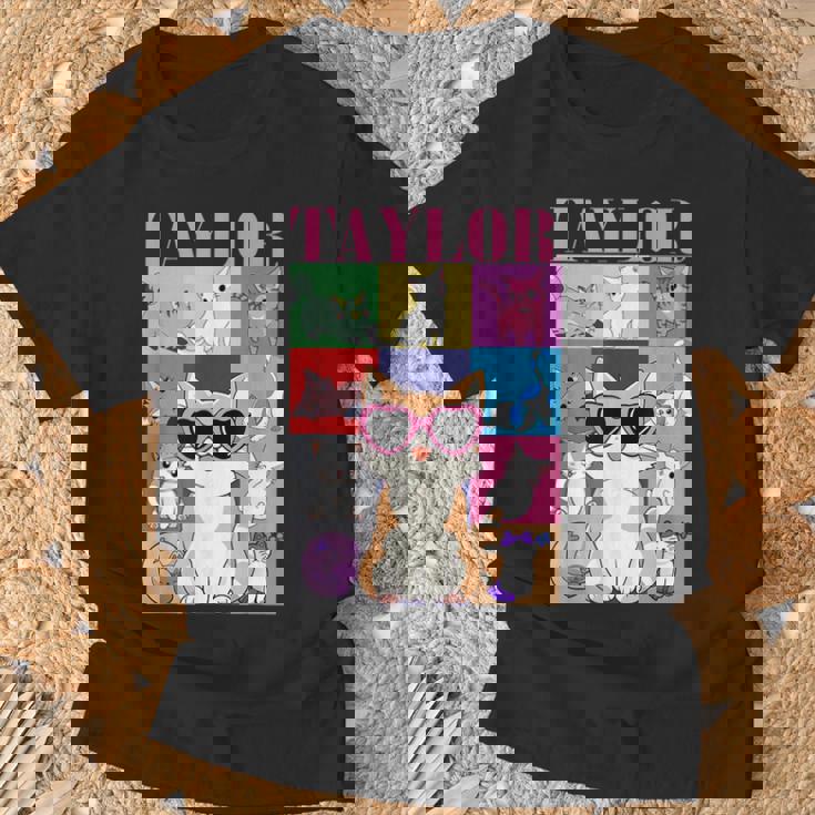 Vintage Taylor First Name Personalized Cat Birthday Party T-Shirt Gifts for Old Men