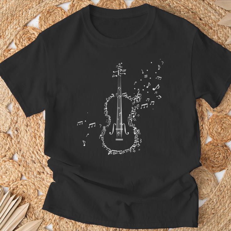 Violin &Iolin Music Notes Musician T-Shirt Geschenke für alte Männer